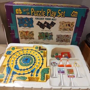 SMALL WORLD TOYS PUZZLE Wind Up VEHICLE‎ SET SERIES TRAIN SET 9281T 13 PIECES